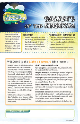 Mount of Blessing—Light 4 Learners
