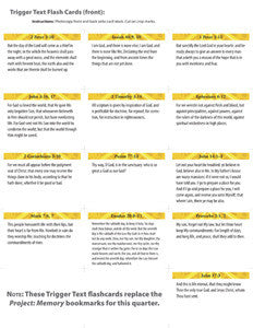 Trigger Texts, Quarter 2